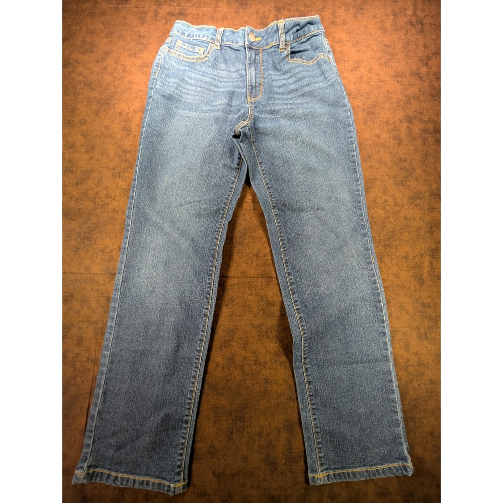 Time‎ and Tru Womens Size 10 Medium Dark Wash Mid Rise Cropped Straight Jeans